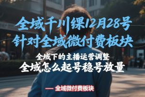 全域千川线下课12月28号，针对全域微付费板块，全域下的主播运营调整，全域怎么起号稳号放量-识享社