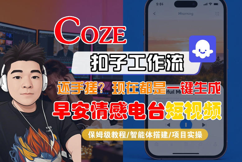 【Coze工作流搭建实操教程】【coze】早安情感电台日签视频还在手动做?用扣子工作流自动生成,省时90% - 识享社-识享社
