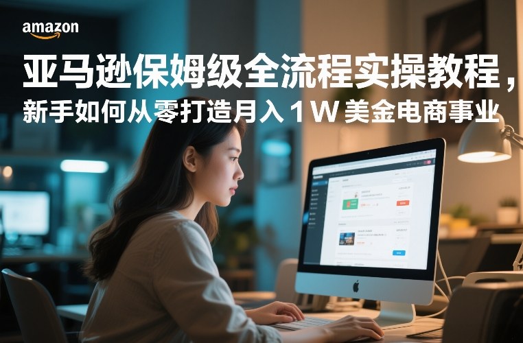 亚马逊保姆级全流程实操教程，新手如何从零打造月入1W美金电商事业-识享社