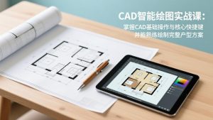 CAD智能绘图实战课：掌握CAD基础操作与核心快捷键，并能熟练绘制完整户型方案-识享社
