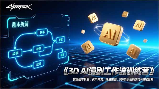 3D AI漫剧工作流训练营：教授剧本拆解、资产开发、批量出图，实现S级画质交付+稳定盈利 - 识享社-识享社