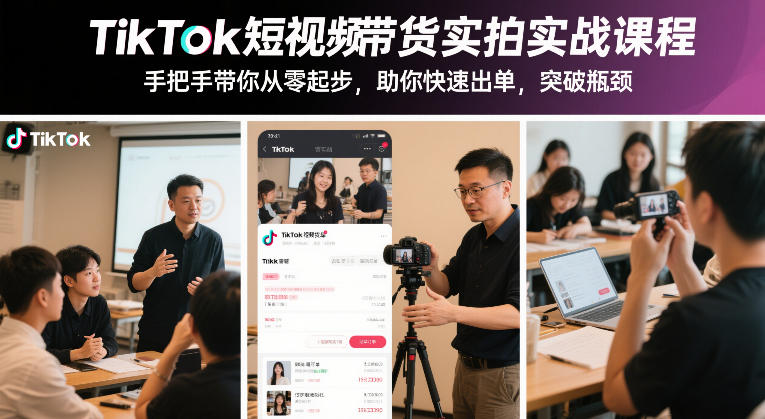 TikTok短视频带货实拍实战课程，手把手带你从零起步，助你快速出单，突破瓶颈 - 识享社-识享社