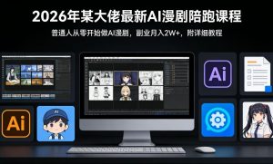 26年某大佬最新Ai漫剧陪跑课程，普通人从零开始做AI漫剧，副业月入2W+-识享社