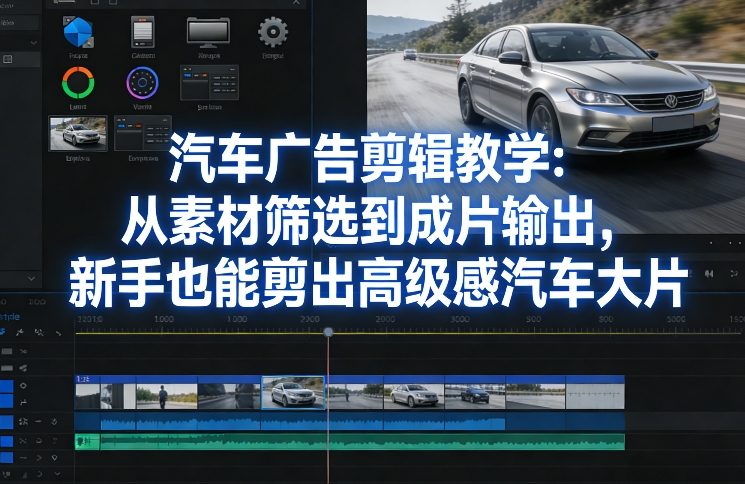 汽车广告剪辑教学：从素材筛选到成片输出，新手也能剪出高级感汽车大片-识享社