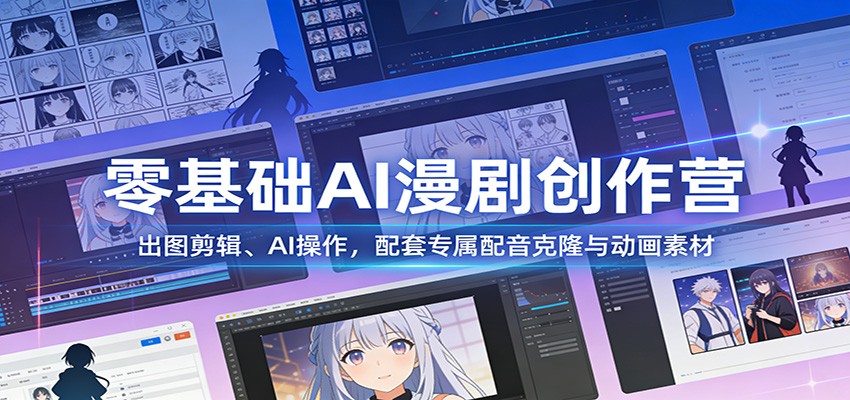 图片[1]-零基础AI漫剧创作营：出图剪辑、AI操作，配套专属配音克隆与动画素材 - 识享社-识享社