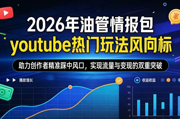 2026年油管情报包,youtube热门玩法风向标,助力创作者精准踩中风口,实现流量与变现的双重突破(更新)-识享社