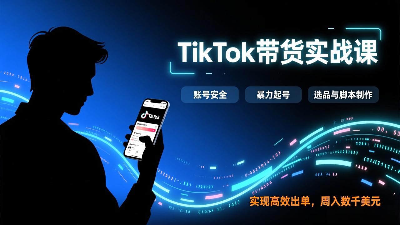 TikTok带货实战课，涵盖账号安全、暴力起号、选品与脚本制作，实现高效出单，周入数千美元 - 识享社-识享社