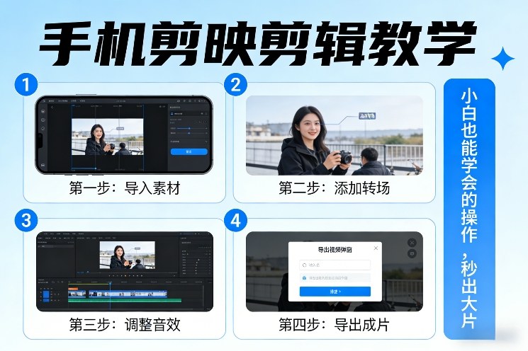 手机剪映剪辑教学，小白也能学会的操作，秒出大片-识享社