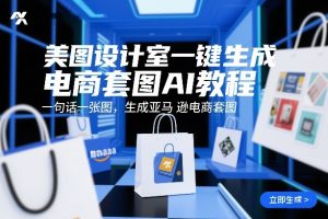 美图设计室一键生成电商套图AI教程，一句话一张图，生成亚马逊电商套图-识享社