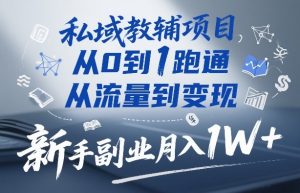 私域教辅项目，从0到1跑通，从流量到变现，新手副业月入1W+-识享社