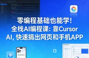 零编程基础也能学！全栈AI编程课：靠Cursor AI，快速搞出网页和手机APP-识享社