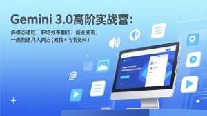 Gemini 3.0高阶实战营：多模态通吃、职场效率翻倍、副业变现，一周跑通月入两万(教程+飞书资料-识享社