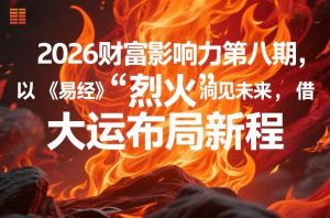 2026财富影响力第八期，以《易经》智慧洞见未来，借“离火”大运布局新程-识享社