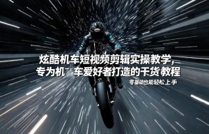 炫酷机车短视频剪辑实操教学，专为机车爱好者打造的干货教程，零基础也能轻松上手-识享社