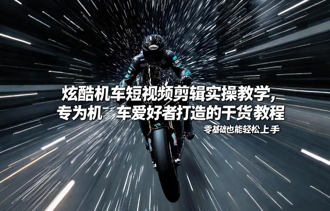 炫酷机车短视频剪辑实操教学，专为机车爱好者打造的干货教程，零基础也能轻松上手-识享社