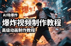 AI场景爆炸视频制作教程，利用人物实拍视频制作出高级的动画特效-识享社