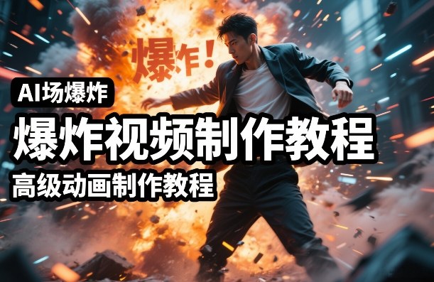 AI场景爆炸视频制作教程，利用人物实拍视频制作出高级的动画特效-识享社