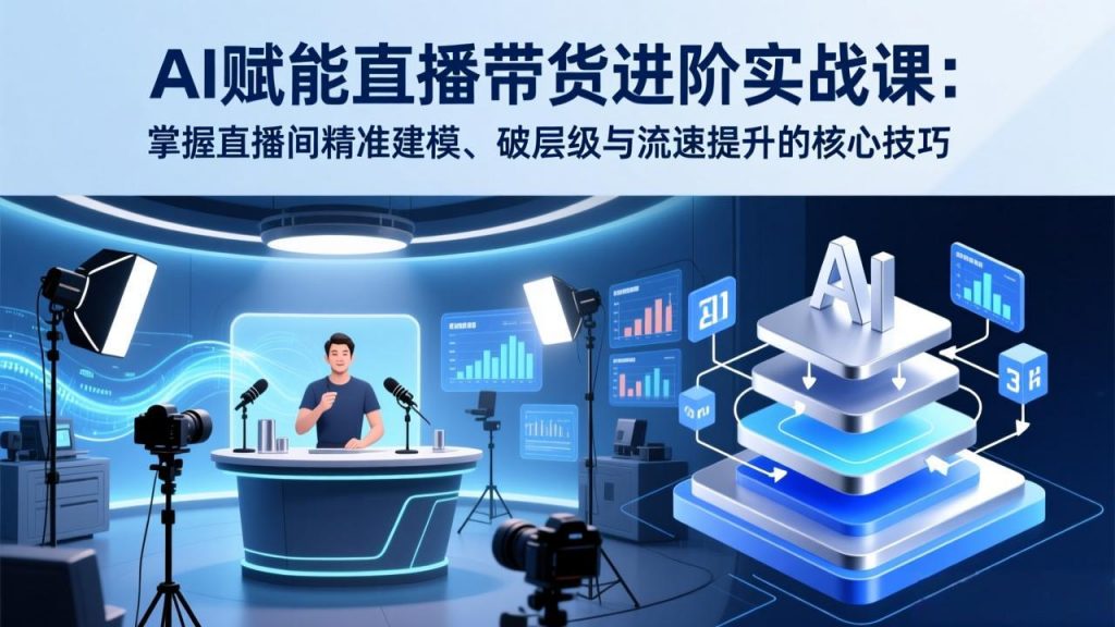 AI赋能直播带货进阶实战课:掌握直播间精准建模、破层级与流速提升的核心技巧-识享社