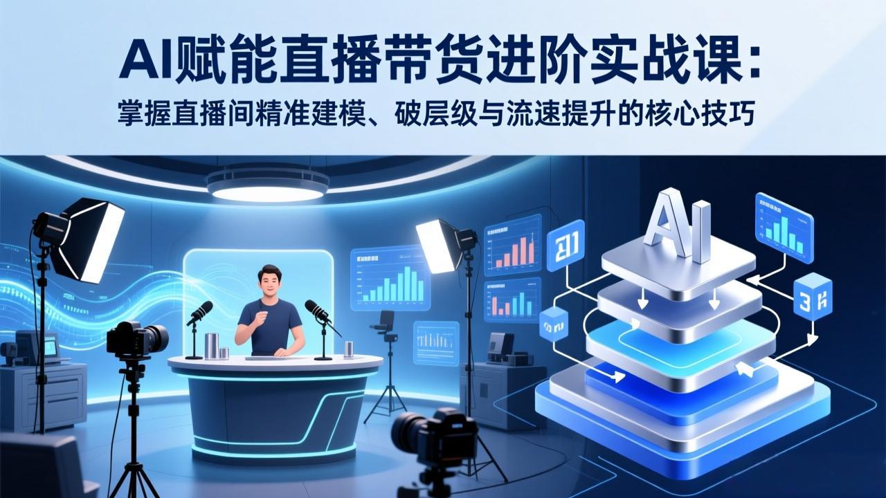 AI赋能直播带货进阶实战课：掌握直播间精准建模、破层级与流速提升的核心技巧 - 识享社-识享社