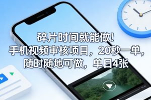碎片时间就能做！手机视频审核项目，20秒一单，随时随地可做，单日4张+【揭秘】-识享社