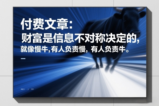 付费文章：财富是信息不对称决定的，就像慢牛，有人负责慢，有人负责牛-识享社