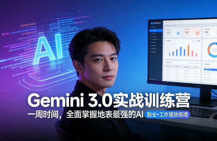 Gemini 3.0实战训练营，一周时间，全面掌握地表最强的AI，副业+工作提效倍增-识享社