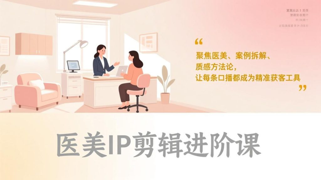 医美IP剪辑进阶课，聚焦医美、案例拆解、质感方法论，让每条口播都成为精准获客工具-识享社