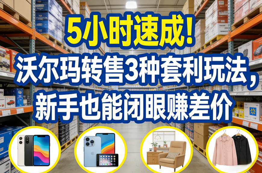 5小时速成!沃尔玛转售3种套利玩法,新手也能闭眼賺差价-识享社