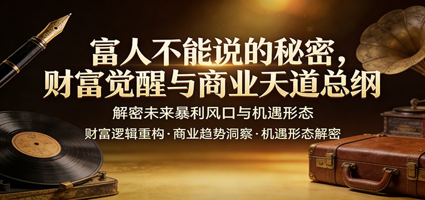 富人不能说的秘密，财富觉醒与商业天道总纲，解密未来暴利风口与机遇形态-识享社