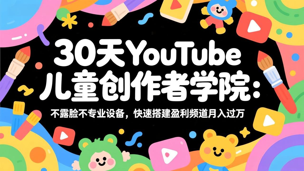 30天YouTube儿童创作者学院：不露脸不专业设备，快速搭建盈利频道月入过万 - 识享社-识享社