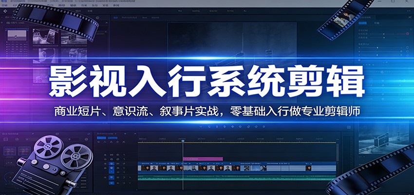影视系统剪辑，商业短片、意识流、叙事片实战，零基础入行做专业剪辑师-识享社