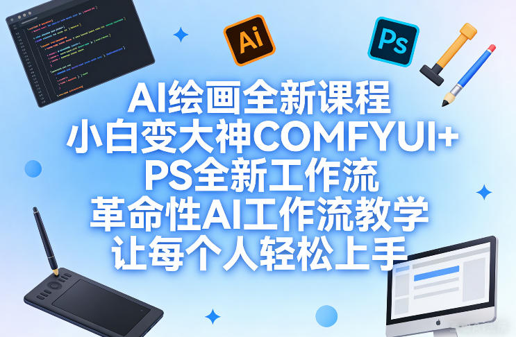 AI绘画全新课程,小白变大神COMFYUI+PS全新工作流,革命性AI工作流教学,让每个人轻松上手-识享社