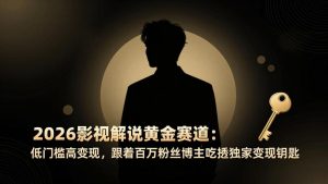 2026影视解说黄金赛道：低门槛高变现，跟着百万粉丝博主吃透独家变现钥匙-识享社