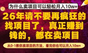 为什么真正賺到钱的都在卖项目，从0-1教你卖项目的方法，看完你也可以月入10w+【揭秘】-识享社