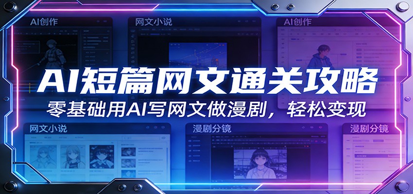 AI短篇网文通关攻略:零基础用AI写网文做漫剧,轻松变现-识享社