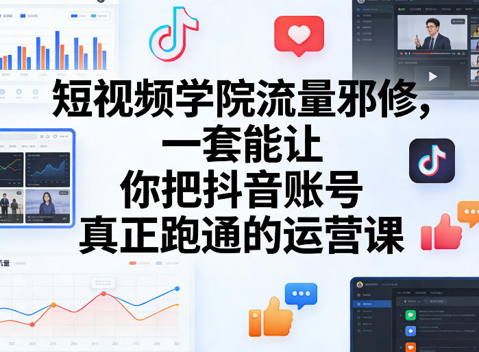 短视频学院流量邪修,一套能让你把抖音账号真正跑通的运营课-识享社