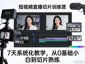 短视频直播切片训练营,7天系统化教学,从0基础小白到切片熟练-识享社