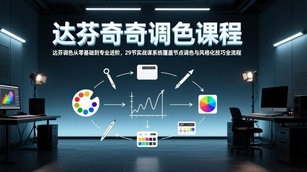 达芬奇调色从零基础到专业进阶，29节实战课系统覆盖节点调色与风格化技巧全流程-识享社