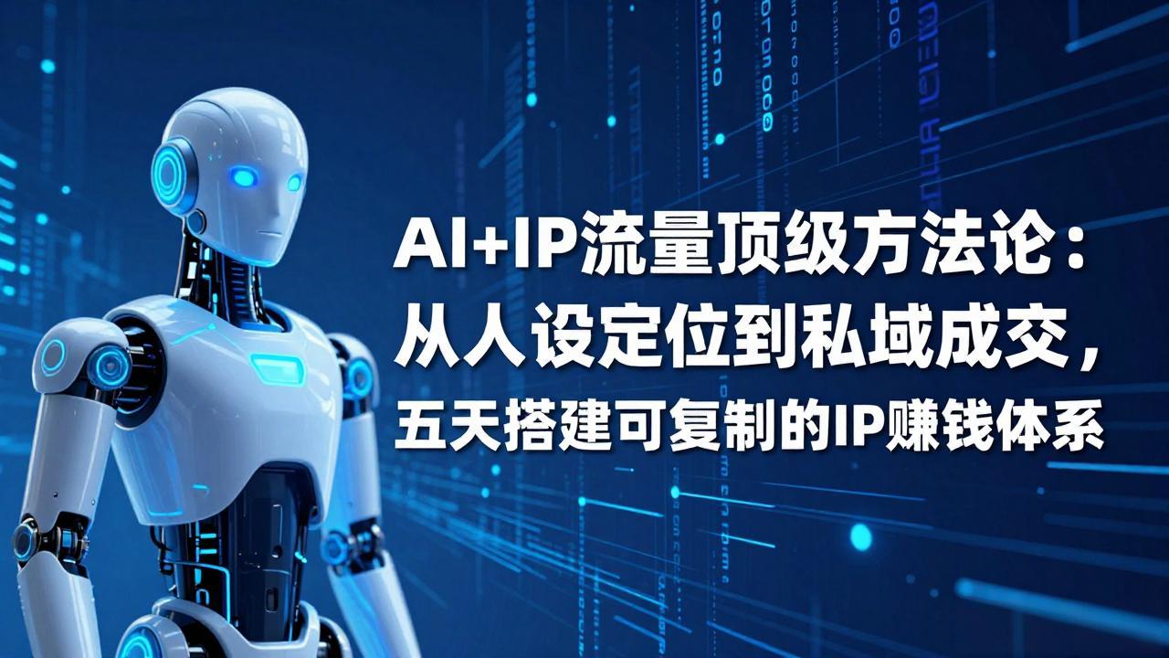 AI+IP顶级方法论：从人设定位到私域成交，五天搭建可复制的IP赚钱体系 - 识享社-识享社