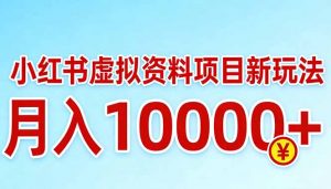 小红书虚拟资料项目最新玩法，月入10000＋-识享社