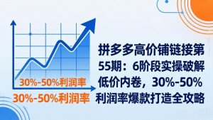 拼多多高价铺链接第55期：6阶段实操破解低价内卷，30%-50%利润率爆款打造全攻略-识享社