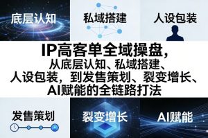 IP高客单全域操盘，从底层认知、私域搭建、人设包装，到发售策划、裂变增长、AI赋能的全链路打法-识享社