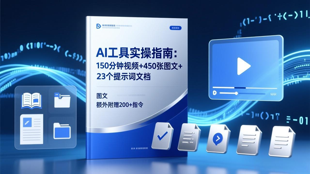 AI工具实操指南:150分钟视频+450张图文+23个提示词文档,额外附赠200+指令 - 识享社-识享社