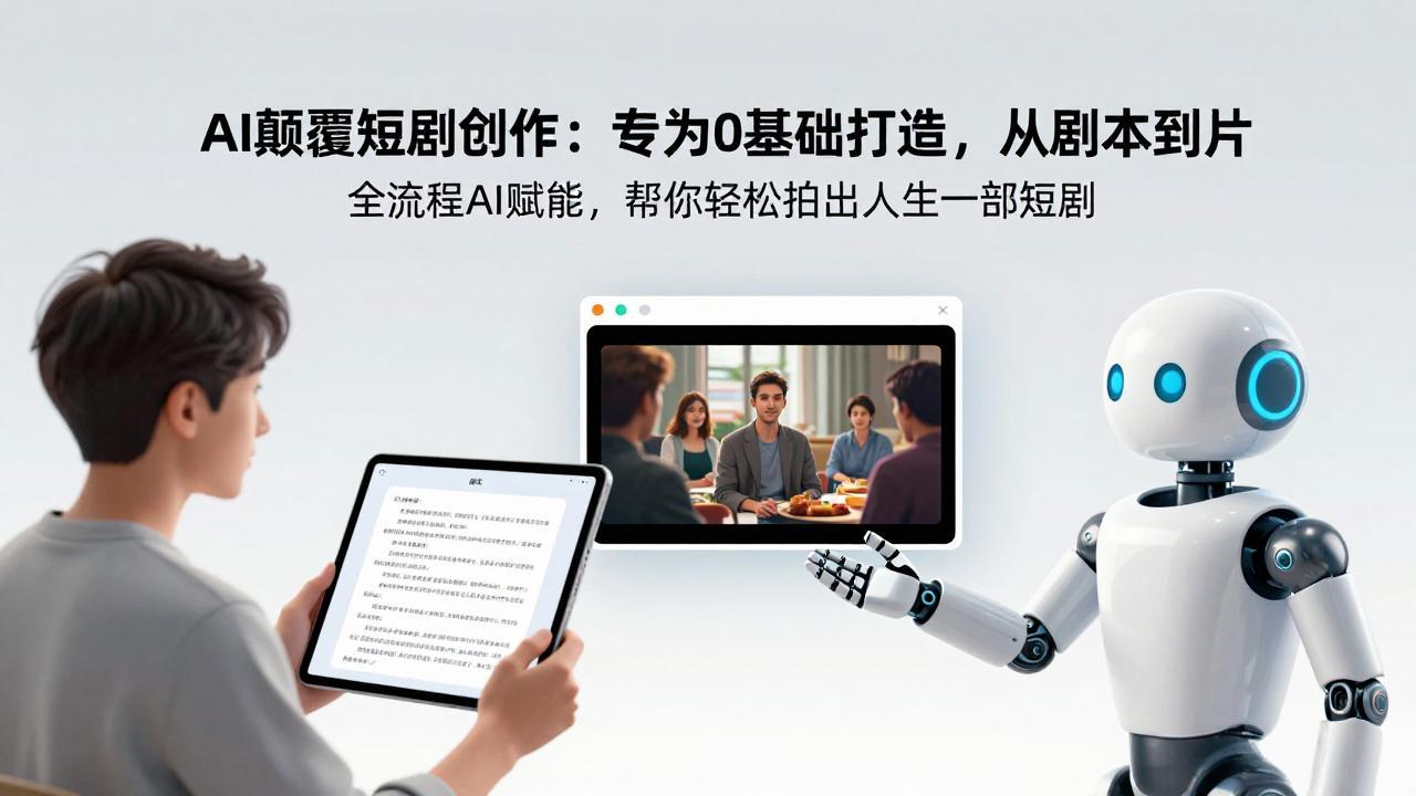 AI颠覆短剧创作：专为0基础打造，从剧本到成片全流程AI赋能，帮你轻松拍出人生第一部短剧 - 识享社-识享社