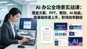 AI 办公全场景实战课：覆盖文案、PPT、策划、AI 绘画，零基础快速上手，职场效率翻倍-识享社