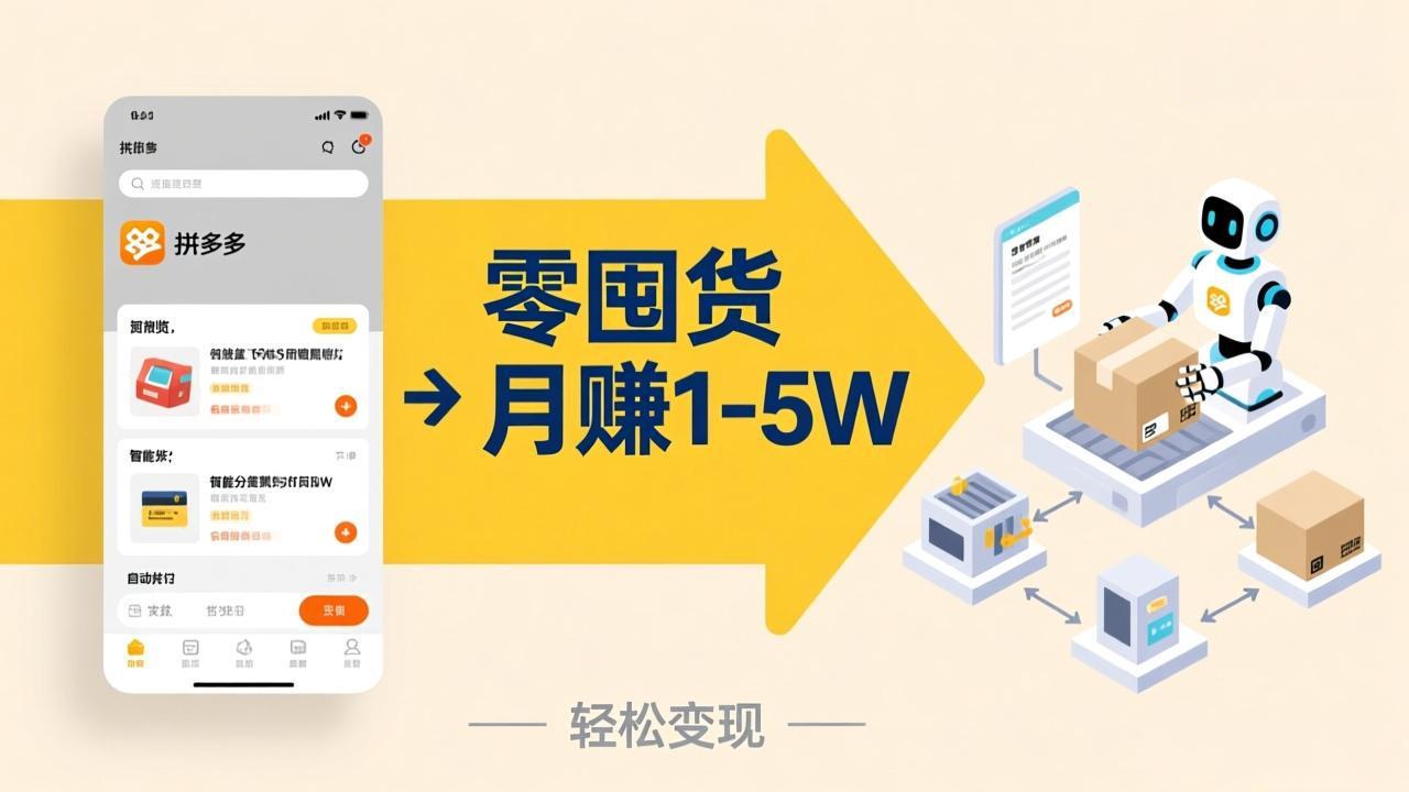 不用囤货不用跑单！拼多多虚拟玩法，机器人管理发货和客服，帮你月赚 1-5W - 识享社-识享社