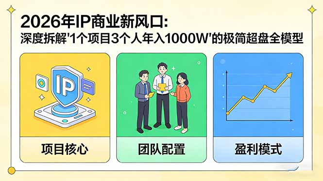 2026年IP商业新风口：深度拆解“1个项目3个人年入1000W”的极简超盘全模型-识享社