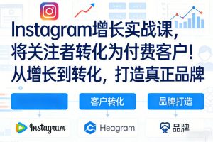 Instagram增长实战课，将关注者转化为付费客户！从增长到转化，打造真正品牌(双语字幕)-识享社