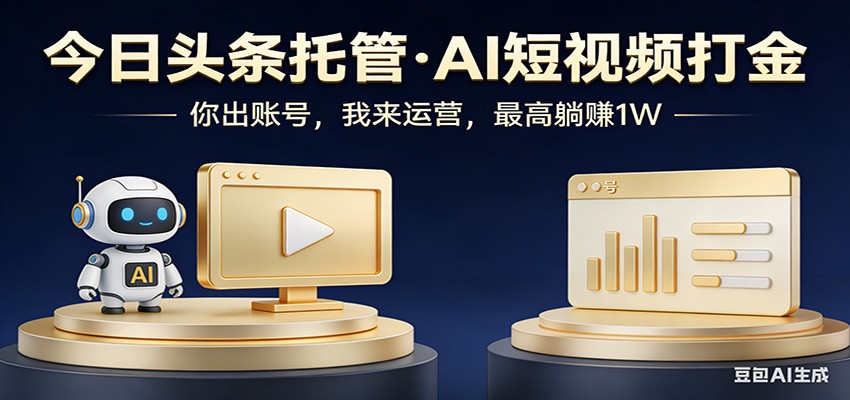 图片[1]-头条号AI托管，我提供作品，你提供账号，每天5分钟发布，小白躺赚3000+ - 识享社-识享社