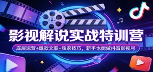 影视解说实战特训营：底层运营+爆款文案+独家技巧，新手也能做抖音影视号-识享社